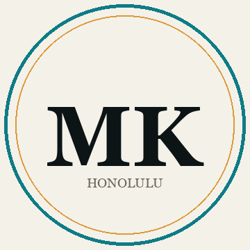 A monogram plate reading M K